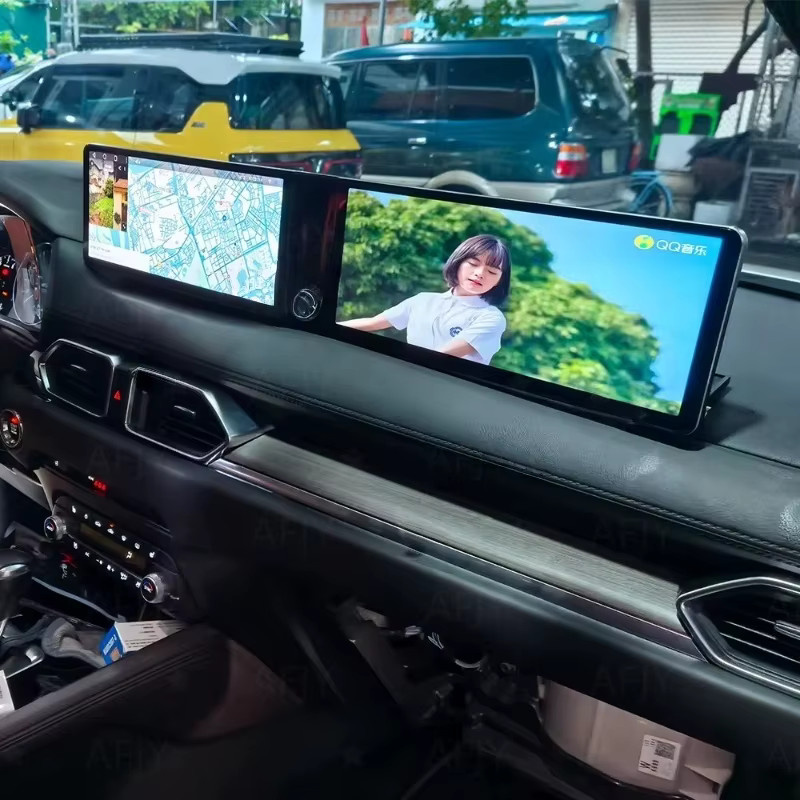 YANFU Dual-Screen Autoradio für Mazda CX5 CX-5 2017-2025 mit CarPlay, Android Auto, GPS, 4G und Multimedia-Funktionen in Schwarz - Bild 4
