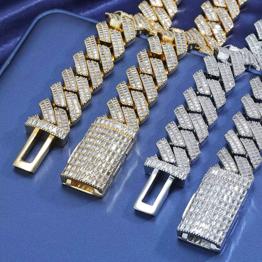 ESKEEM Choker-Halskette, 20mm, Messing, Silber, Zirkonia, Unisex - Bild 2