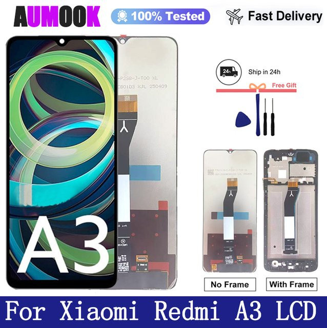 Xiaomi Redmi A3 A3X LCD Display Touchscreen Digitizer Montage in Schwarz mit 6,71 Zoll - Bild 1