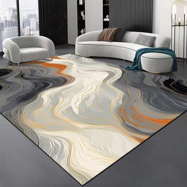 Karpetti Wohnzimmerteppich Schwarz Gestreift, Waschbarer Teppich für Salon und Sofa, B/T: 180 x 280 cm - Bild 1