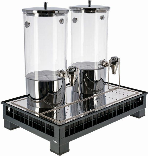 VEGA Saftspender Portland doppelt, GN 1/1, 2x 4l, anthrazit/transparent, B: 35,2 cm, T: 55,4 cm, H: 53 cm - Bild 1