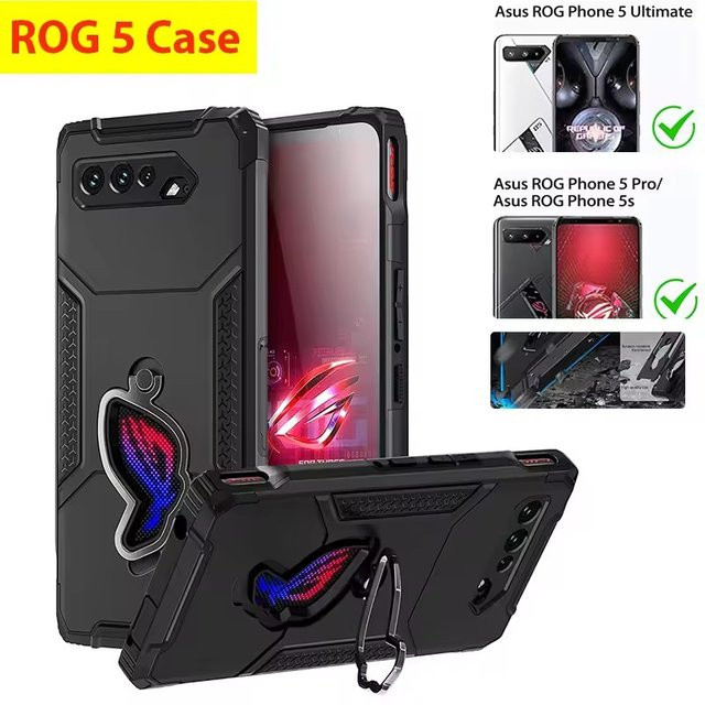 Stoßfeste Schutzhülle für ASUS ROG Phone 5, Pro und Ultimate in Schwarz oder Transparent mit militärischem Fallschutz und TPU-Stoßfänger - Bild 1