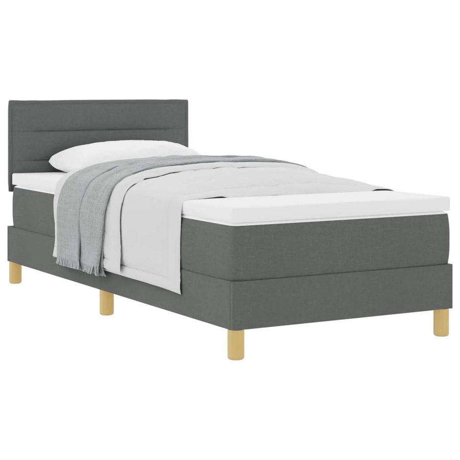 vidaXL Boxspringbett mit Matratze Hybrid-Design in Dunkelgrau, B/T/H: 80 x 200 x 140 cm - Bild 2