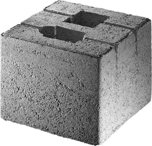 Diephaus Fundamentstein für Zaunpfosten aus Beton, Grau, B/T/H: 20 x 20 x 17 cm - Bild 1