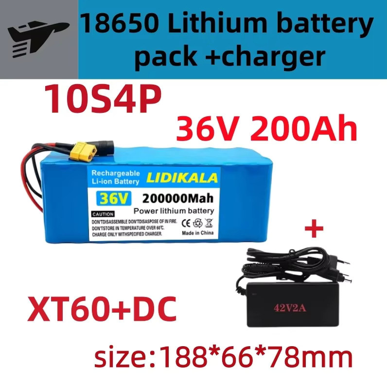 Hochleistungs 36V 200Ah Lithium-Akkupack 10S4P 18650 für Elektrofahrrad, Roller und Auto in Blau - Bild 3
