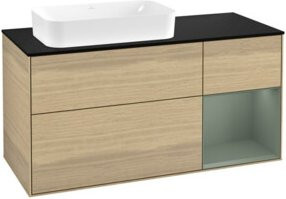 V&B Waschtischunterschrank Finion Wandbeleuchtung Eiche Lackiert B/T/H: 120 x 50,1 x 50,1 cm - Bild 1
