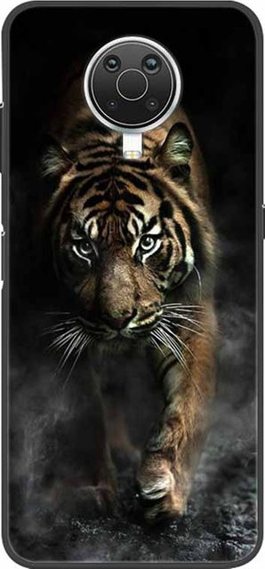 Silikon Schutzhülle mit Wolf und Löwe für Nokia G20 G10 G50 X20 X10 in Schwarz - Bild 1