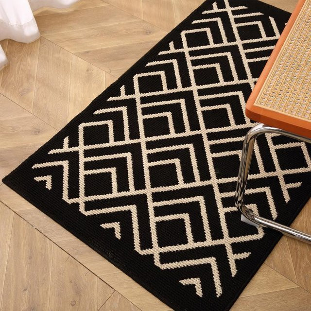 Schmutzabweisende Fußmatte aus Polyester in Schwarz, B/B: 60 x 90 cm - Bild 1