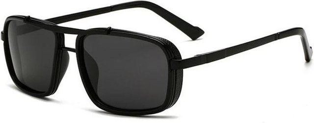 Yiran glasses Korrektions-Sonnenbrille Herren, Vollrand, Quadratisch, Metall, grau, schwarz - Bild 1