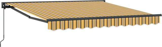 vidaXL Einziehbare Markise aus Polyester in Gelb und Grau, B/T: 300 x 250 cm - Bild 1