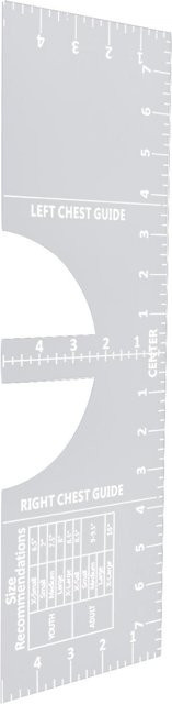 mfySpace T-Shirt Drucklineal aus Acryl als Zentrier- und Messwerkzeug für Rundhals-Ausschnitte in Weiß und Transparent - Bild 1