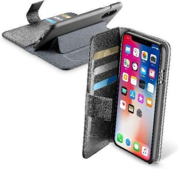 CellularLine BOOK AGENDA Buchklapptasche mit Standfunktion und Kartenfach für iPhone X in Grau - Bild 1