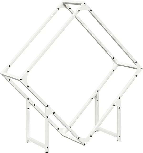 vidaXL Brennholzregal aus kaltgewalztem Stahl in Weiß, B/T/H: 80 x 25 x 80 cm - Bild 1