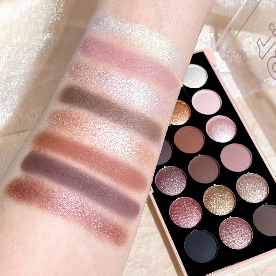 Lidschattenpalette, 18 Farben, Matt, Puder, Erdtöne - Bild 4