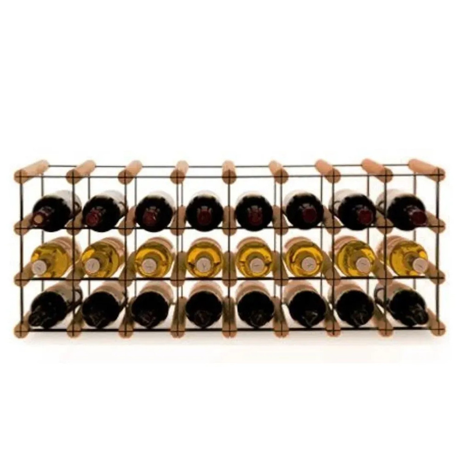 PROREGAL Modulares Weinregal Vinotega Mod aus massivem Kiefernholz, Braun geölt, H x B x T: 32,5 x 82,5 x 24,5 cm - Bild 2