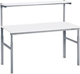 Treston Arbeitstisch TPH 712 höhenverstellbar in Grau und Weiß, B/T/H: 120 x 70 x 90 cm - Bild 1