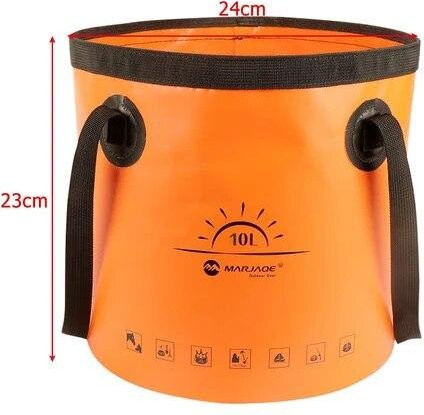 Binchi Outdoor Produkt Tragbarer Faltbare Eimer Wasserdicht für Camping und Angeln in Orange, 10L oder 20L - Bild 1