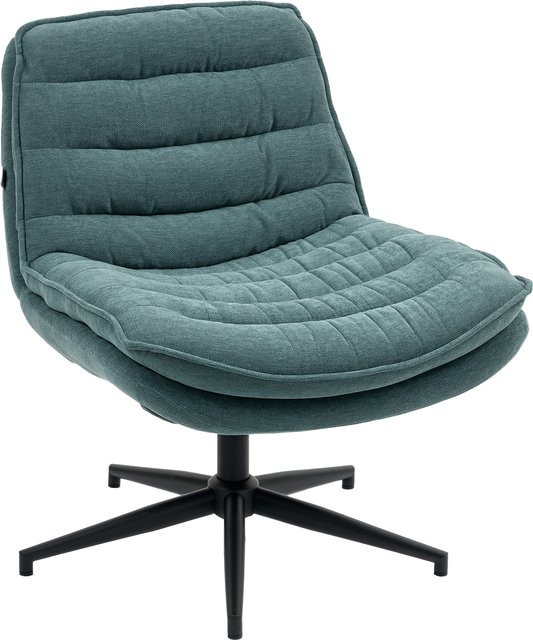 HOMCOM Bürostuhl ohne Armlehnen in Dunkelgrün mit Leinenoptik, höhenverstellbarer Drehstuhl mit breiter Sitzfläche für dein Home-Office - Bild 1