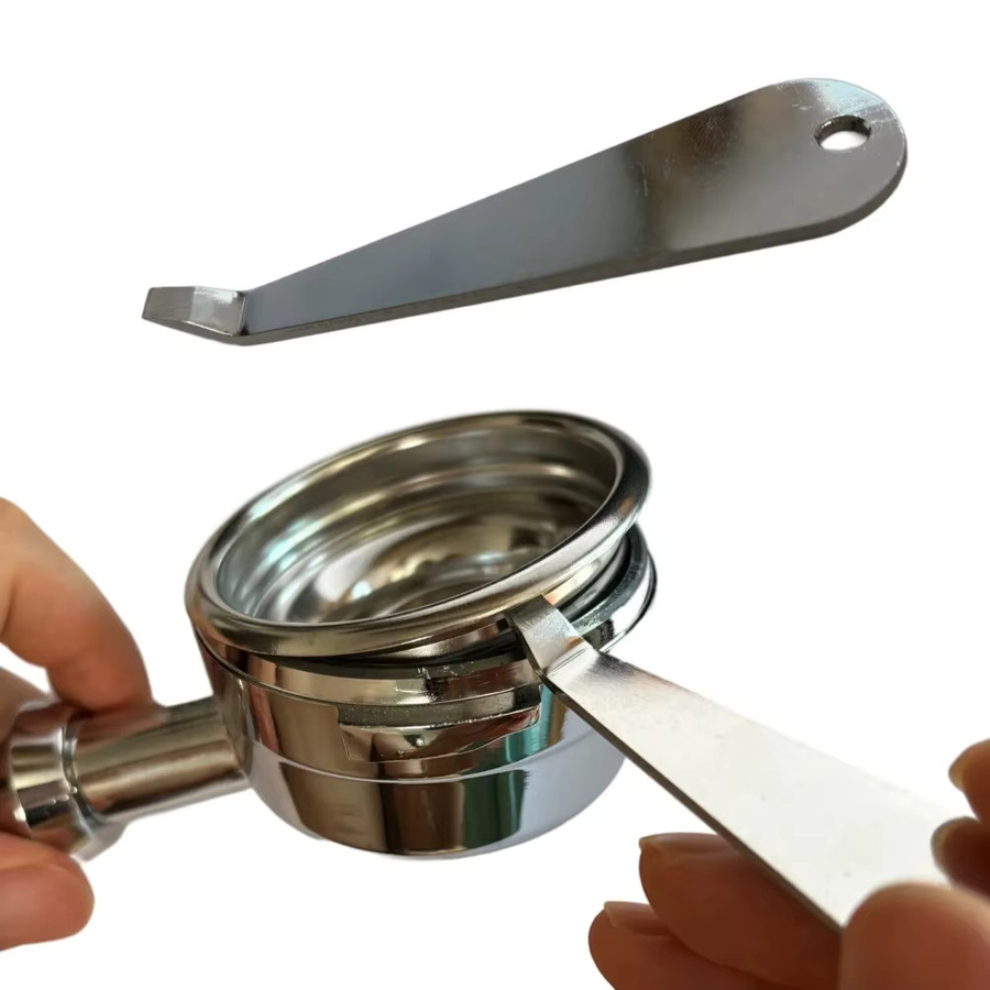FEB.WIND Siebträger Korb Entfernung Werkzeug aus Edelstahl in Silber für Espresso Maschinen - Bild 2