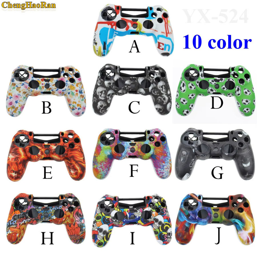 ChengHaoRan Silikon Schutzhülle mit Camouflage Graffiti Design für PS4 Slim und PS4 Pro Controller, Mehrfarbig - Bild 2