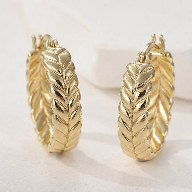 Ohrringe Futz, geflochten, Bicolor, Silber/Gold plattiert, Damen - Bild 1