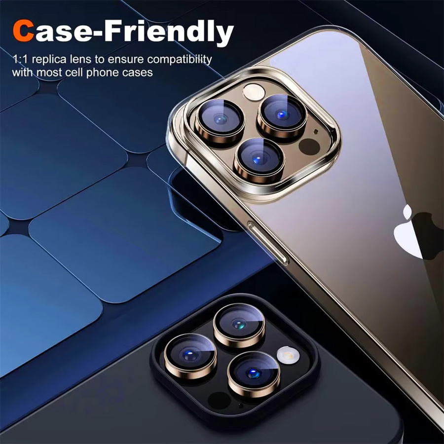 Kamera Objektiv Schutz Glas mit Metallring für iPhone 15 Pro Max und iPhone 16 Pro Max in Desert Titanium, 2-3 Stück - Bild 5