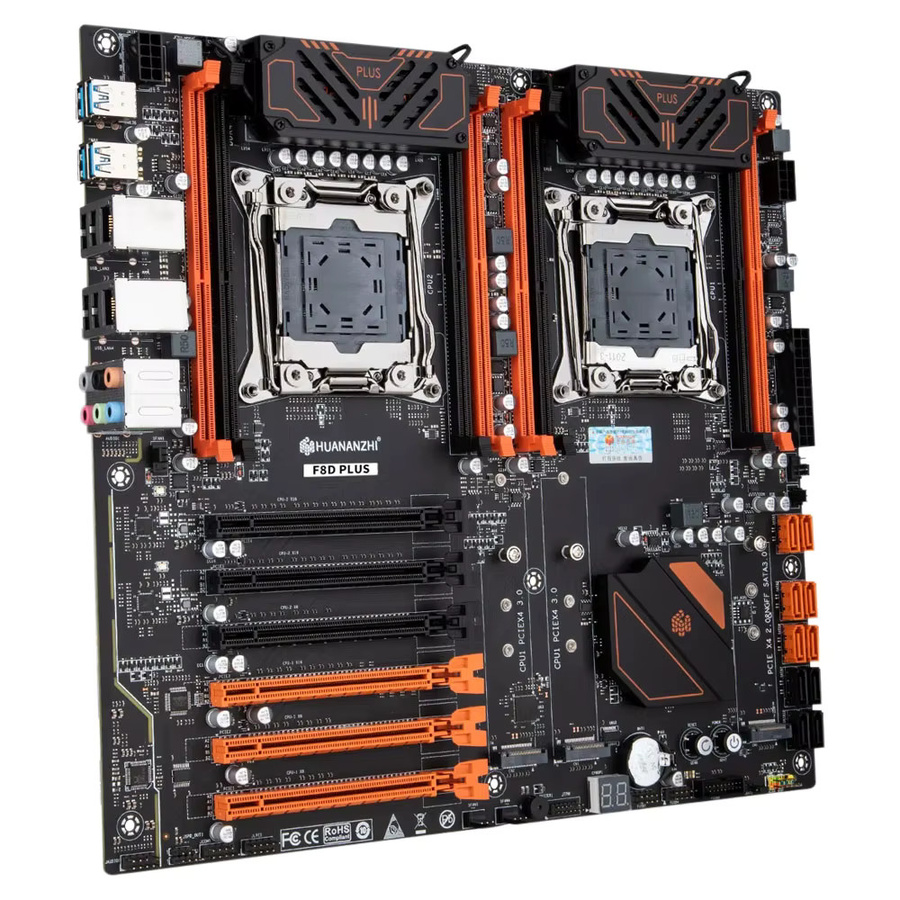 HUANANZHI X99 F8D PLUS Motherboard für Intel Dual-CPU E5 V3 V4 LGA 2011-3, DDR4 RECC und NVME/M.2, Schwarz - Bild 4