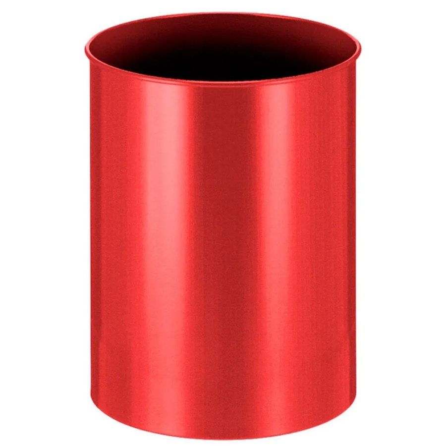 PROREGAL Runder Metall Papierkorb Rot, H: 47 cm, Ø: 33,5 cm - Bild 2