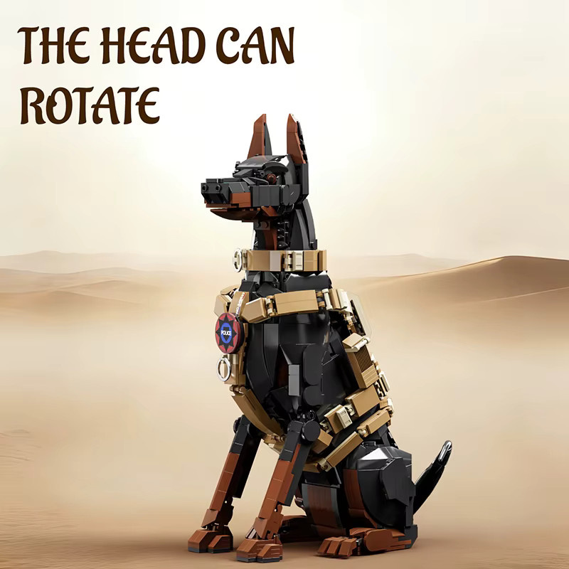 M MENBIS Stadtpolizei-Hund Dobermann, Bausteine-Modell, 1300 Teile - Bild 3