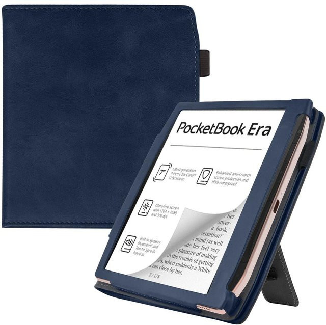 Business Handheld Hülle für PocketBook Era Lite PB700K3 in Blau mit integriertem rückseitigem Ständer - Bild 1