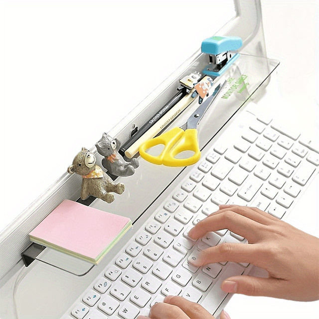 Transparentes Computer-Memoboard aus Kunststoff als multifunktionaler Haftnotizhalter für Schränke und Regale - Bild 1