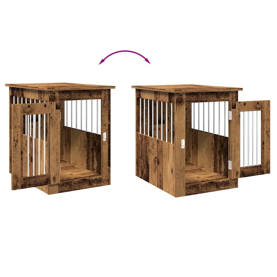 vidaXL Hundekäfig im Möbelstil in brauner Altholz-Optik, B/T/H: 45 x 62 x 59 cm - Bild 3