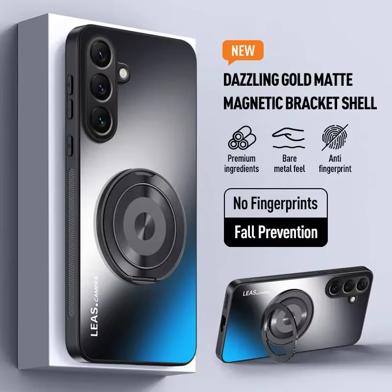 Magnetische Handyhülle mit Ringständer von szHAIyu für Samsung Galaxy S26 Ultra S25 Edge S24 FE S23 S22 S21 Plus A57 A37 A17 A07 A56 A36 A55 in Schwarz und Lila - Bild 1