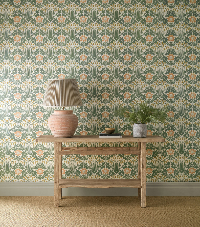 Morris & Co Tapete Woodbell & Anemone in Rose und Sage - Bild 1