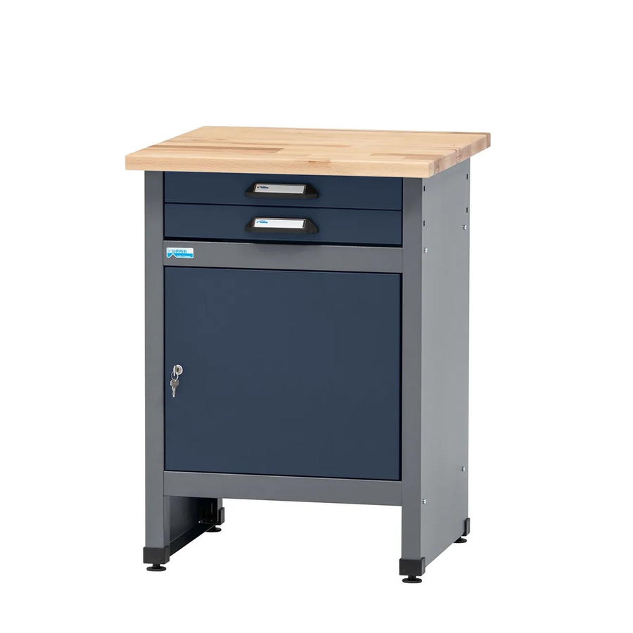 Küpper Werkbank eintürig mit 2 Schubladen, Dunkelblau-Hellgrau, H x B x T: 84 x 60 x 60 cm - Bild 2