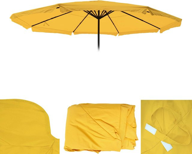 MCW Ersatz-Bezug für Sonnenschirm Capri Pro mit Volant, Polyester, Durchmesser: 5 m, Gelb - Bild 1