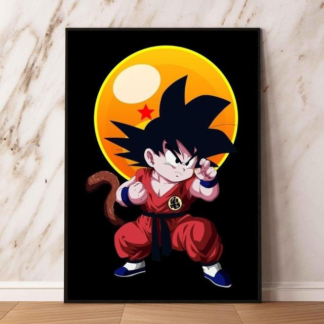 Dragon Ball Goku Anime Poster von Scorpio Art Museum, Wandkunst auf Segeltuch, Multicolor, Breite: 50 cm, Höhe: 70 cm - Bild 1
