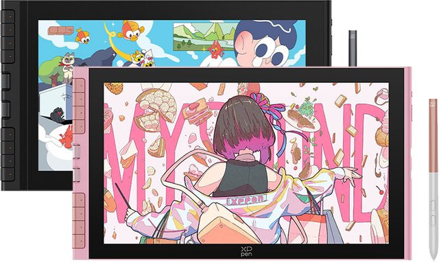 XPPen Artist 12 Grafisches Tablet mit Pen Display, 99% sRGB, 16384 Druckstufen, 8 Tasten und Neigungserkennung, Farbe: Pink - Bild 1