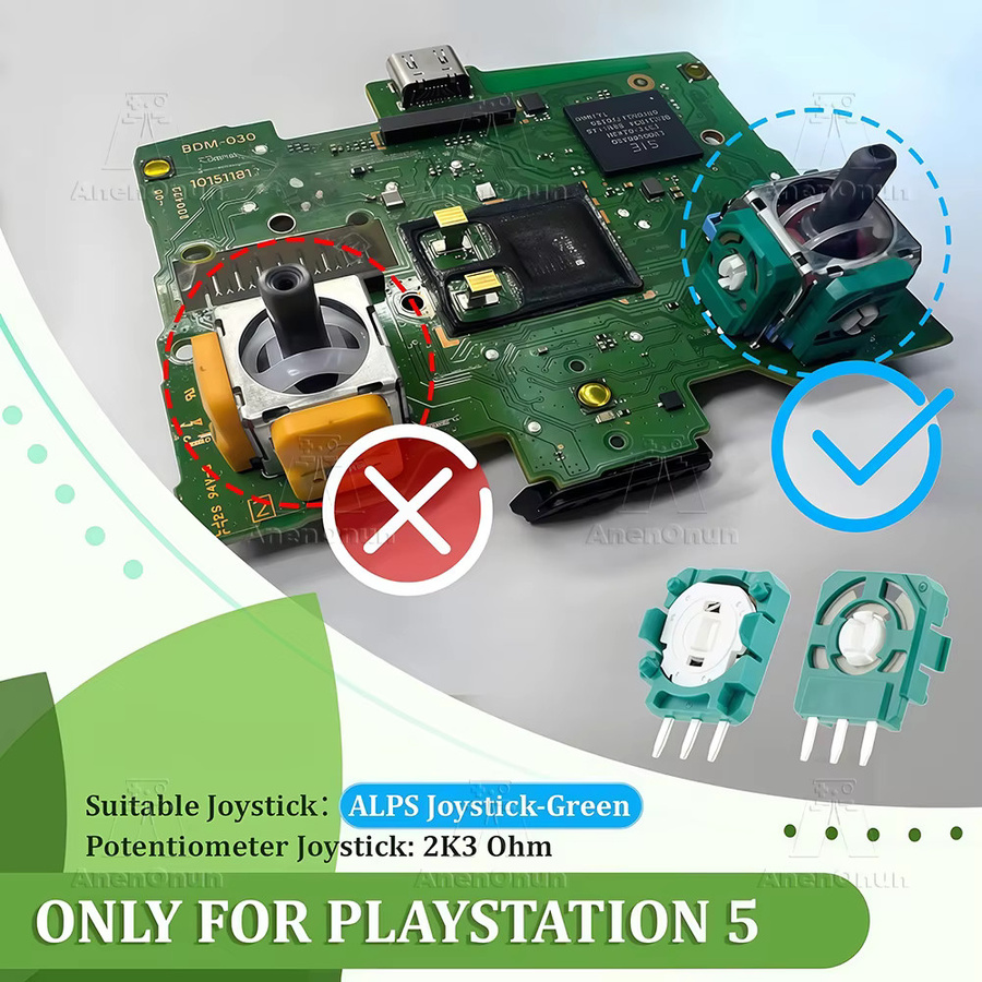 ALPS Ersatz Potentiometer 2K3 Ohm für PS5 Joystick Controller in Grün - Bild 3