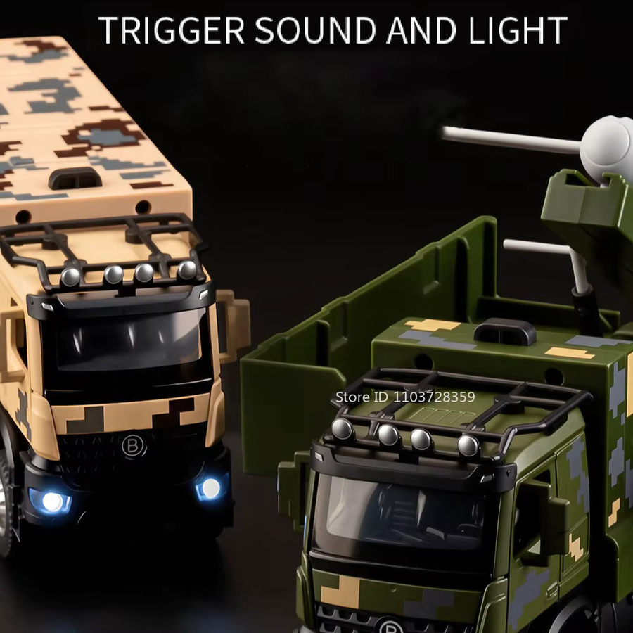 YBC YIBAICHENG Modellspielzeugautos, Maßstab 1:35, Metall, Licht und Sound - Bild 3