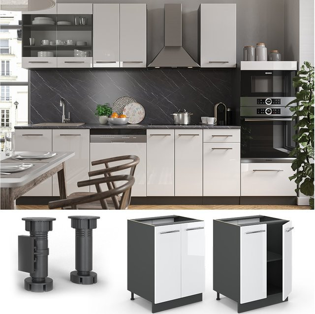 VICCO Küchenunterschrank Fame-Line mit Softclose-Scharnieren, Breite: 60 cm - Bild 1
