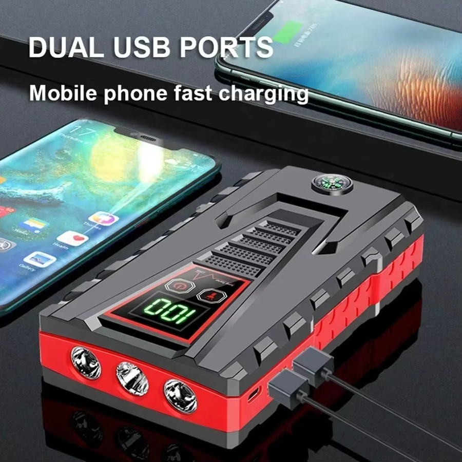 Avehrit Auto-Starthilfe 12V Tragbarer Batterie-Booster mit 5000A Spitzenleistung und LED-Licht, Powerbank als Notfall-Starter für Benzin- und Dieselfahrzeuge - Bild 2