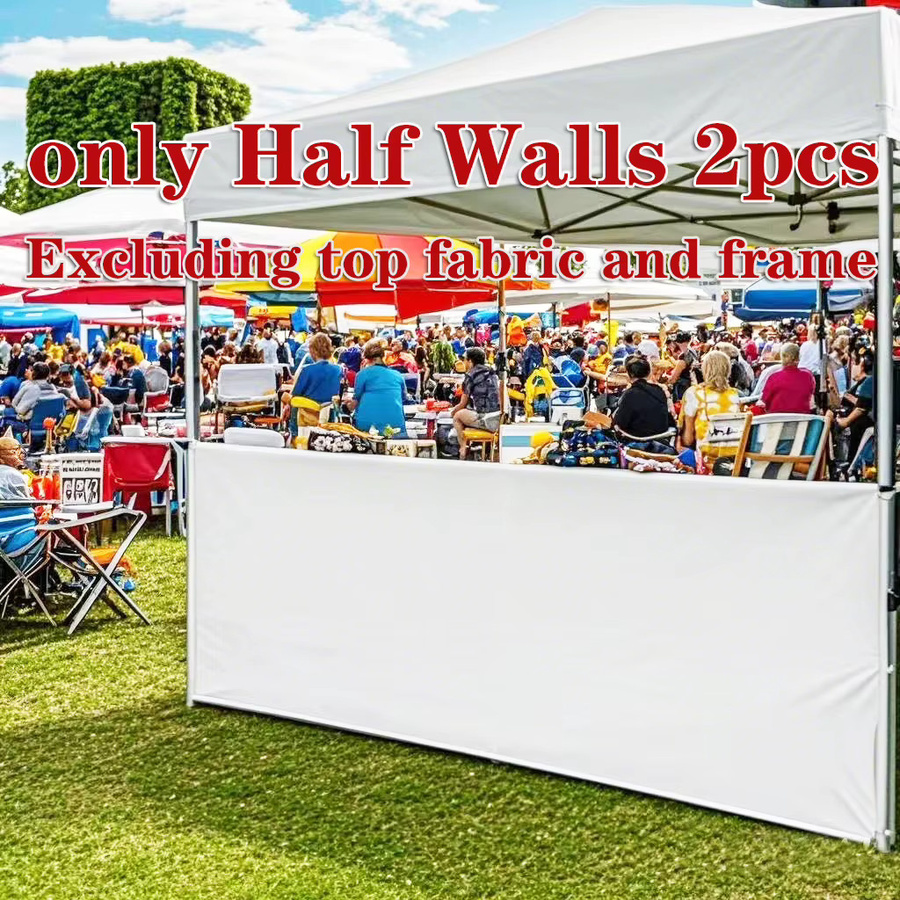 2er-Set Halbwände für Outdoor Pop-Up-Zelt und Pavillon, Farbe: Weiß, B/H: 304,8 x 80,0 cm - Bild 2