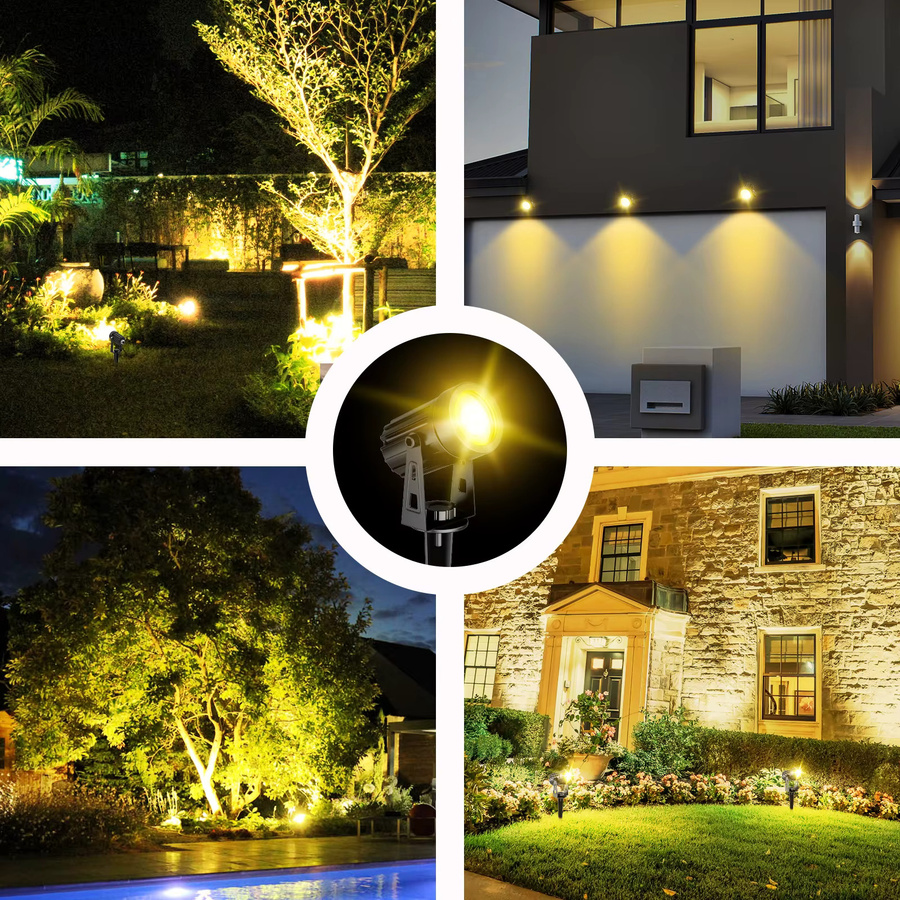 T-SUNRISE 4 in 1 Solar LED Wandleuchte IP65 Wasserdicht RGBW Outdoor Scheinwerfer in Schwarz für Garten und Außenbereich - Bild 6