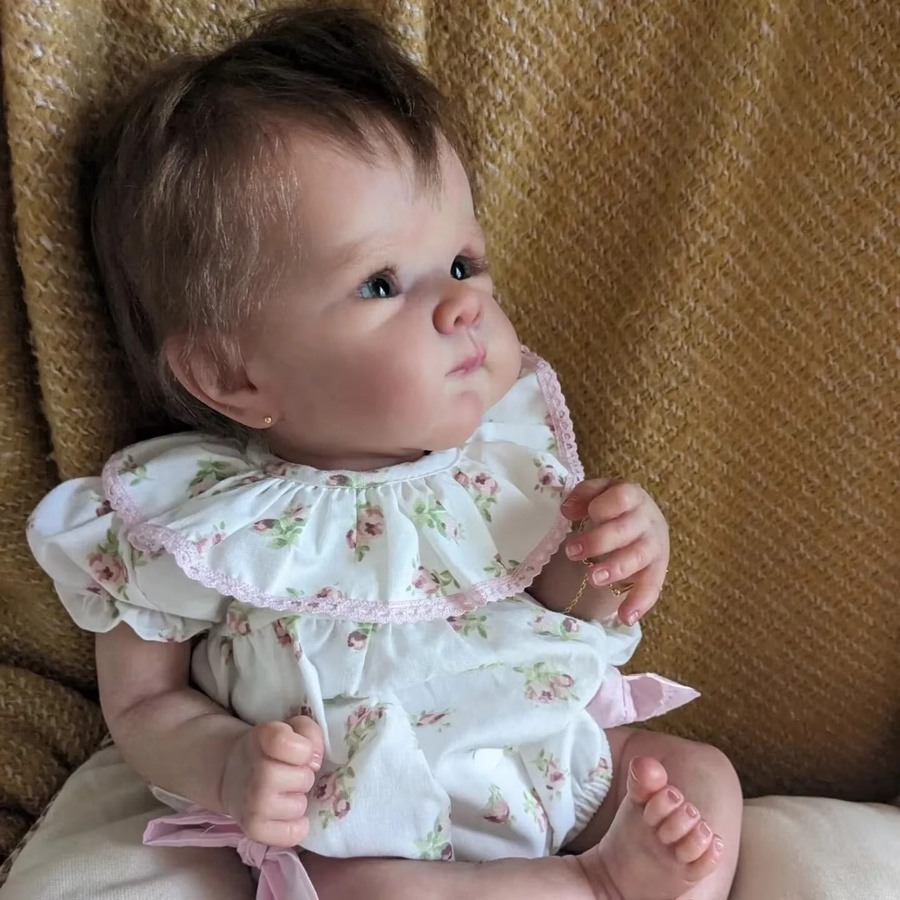 AnjoDoll Bettie Bebe Reborn Puppe, handgemacht, mit verwurzeltem Haar, 45cm - Bild 2