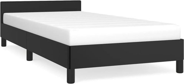 vidaXL Bettgestell mit Kopfteil in Schwarz aus Kunstleder, B/T/H: 80 x 200 cm - Bild 1