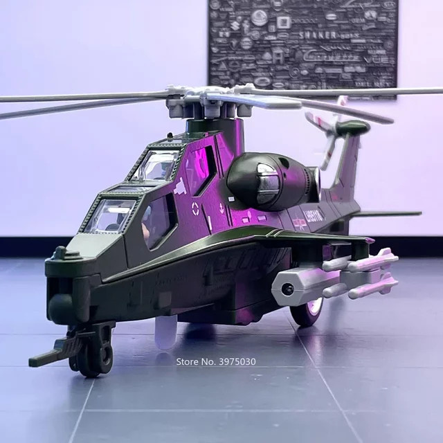 MAKEDA CAIC Z-10 Hubschrauber, Spielzeug Modelle, mit Sound und Licht, Metall - Bild 1
