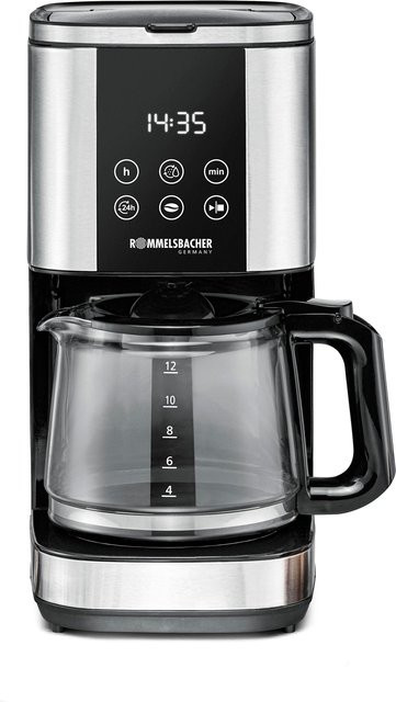 Rommelsbacher Sunny FKM 1000 Filterkaffeemaschine in Edelstahl und Schwarz mit Glasbehälter und Timer - Bild 1