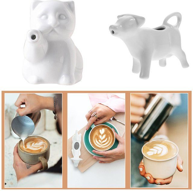 Keramik Milchkännchen in Kuh-Design, weißer Servierkrug für Milch, Soße oder Sauce, 1 Stück - Bild 1