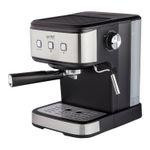 TZS First Austria Espresso Siebträgermaschine mit professionellem Milchschäumer, 1,5 l Wassertank, Edelstahl/Schwarz